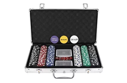 Kompletní pokerová sada - 300 žetonů v kufříku