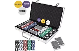 Kompletní pokerová sada - 300 žetonů v kufříku
