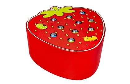 Dřevěná magnetická hra – jahoda