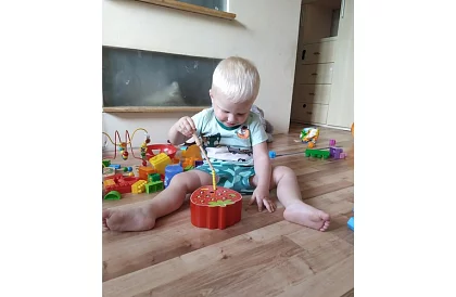 Dřevěná magnetická hra – jahoda