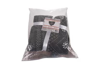 Měkká teplá deka s povlaky na polštáře - šedá