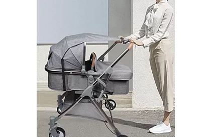 Voděodolná stínicí stříška na kočárek – šedá