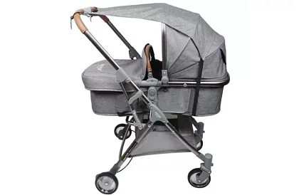 Voděodolná stínicí stříška na kočárek – šedá