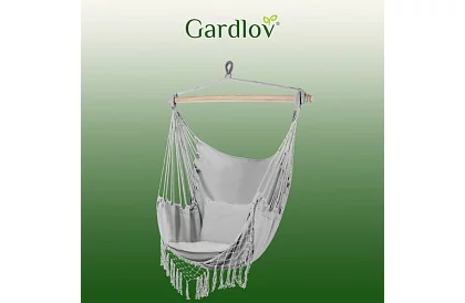 Závěsné houpací síť + 2 polštáře - šedé