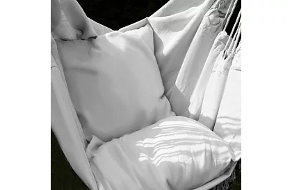 Závěsné houpací síť + 2 polštáře - šedé