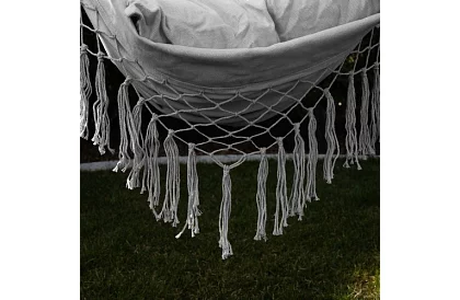 Závěsné houpací síť + 2 polštáře - šedé