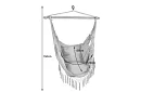 Závěsné houpací síť + 2 polštáře - šedé