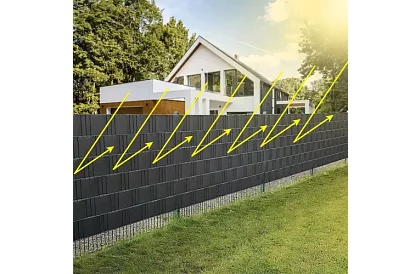 Stínící páska na plot antracit - panelová 630 g/m² + klipy