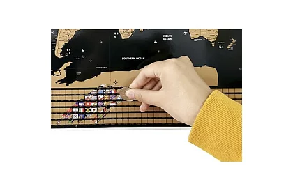 Stírací mapa s vlajkami – Scratch Map the World