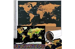 Stírací mapa s vlajkami – Scratch Map the World