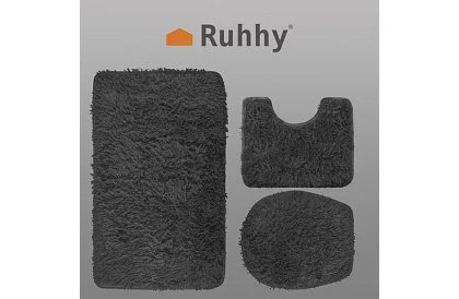 Koupelnové předložky – sada 3 kusů - šedá