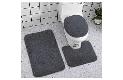 Koupelnové předložky – sada 3 kusů - šedá