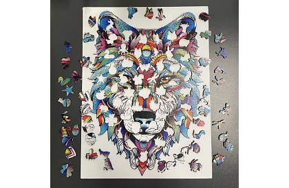 Dřevěné puzzle vlk - 170 dílů - 38 x 27 cm