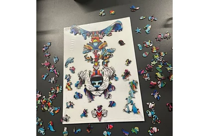 Dřevěné puzzle vlk - 170 dílů - 38 x 27 cm