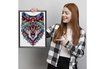 Dřevěné puzzle vlk - 170 dílů - 38 x 27 cm